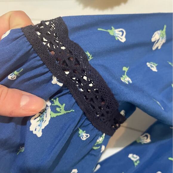 Matilda‎ Jane Blue Floral Crochet Lace Boho Tunic Dress Women’s Small - Picture 7 of 12